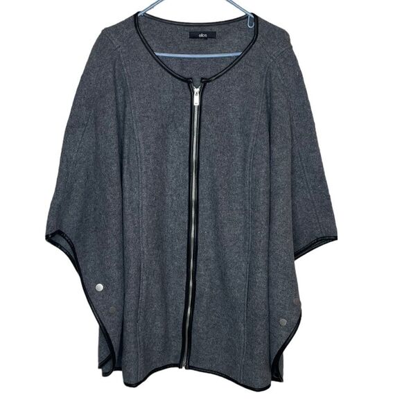 ellos Jackets & Blazers - Ellos grey wool blend poncho size large.